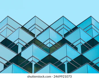 Geometric window grid pattern Architecture details glass wall element Stock Photo